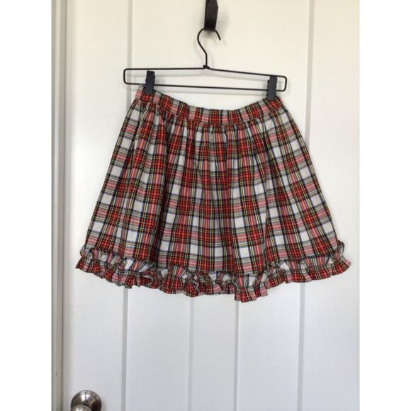 Crewcuts J. Crew Girls Plaid Ruffle Skirt in Snowy Stewart Tartan Multicolor XL - Picture 3 of 9